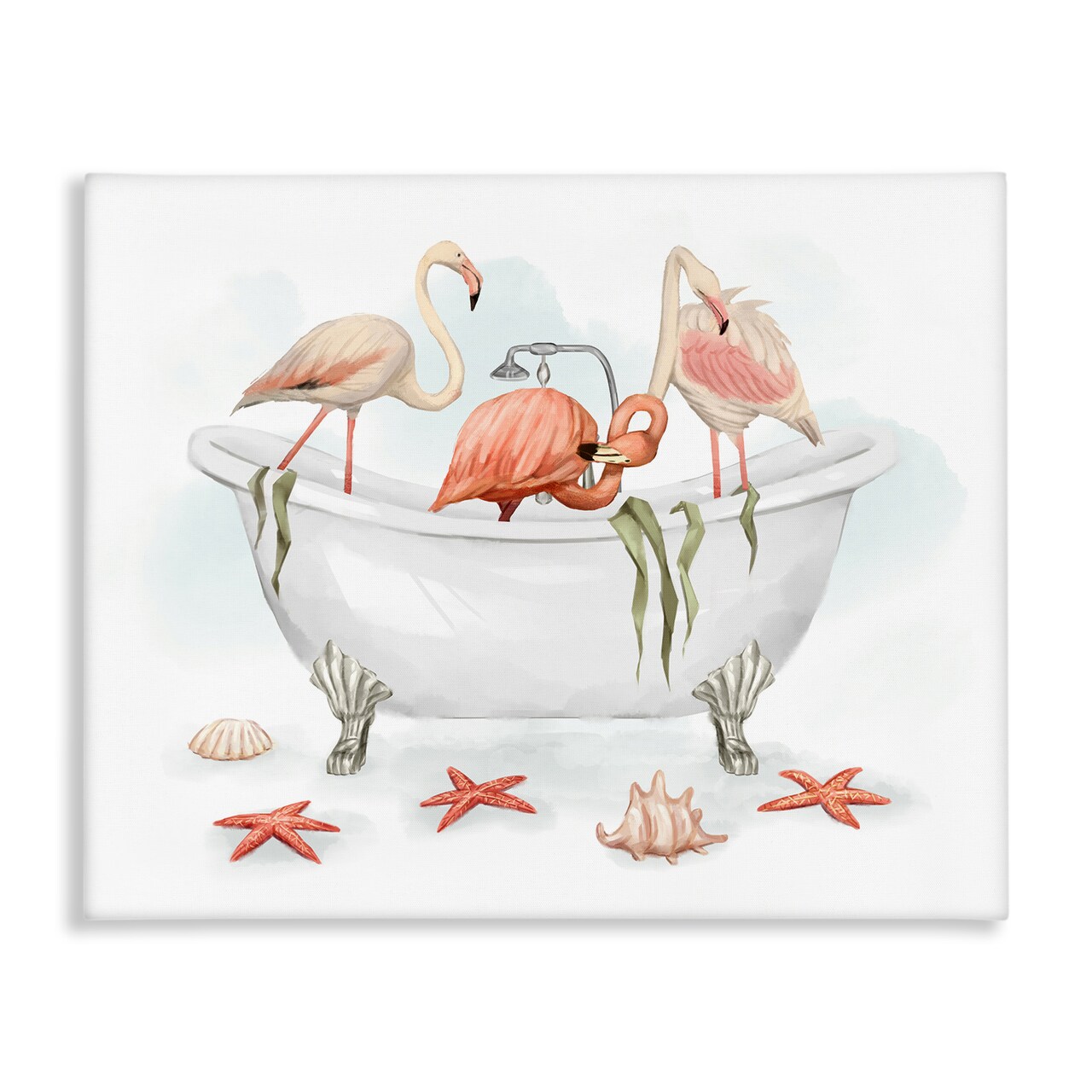 Stupell Industries Flamingo Trio in Nautical Tub Canvas Wall Art
